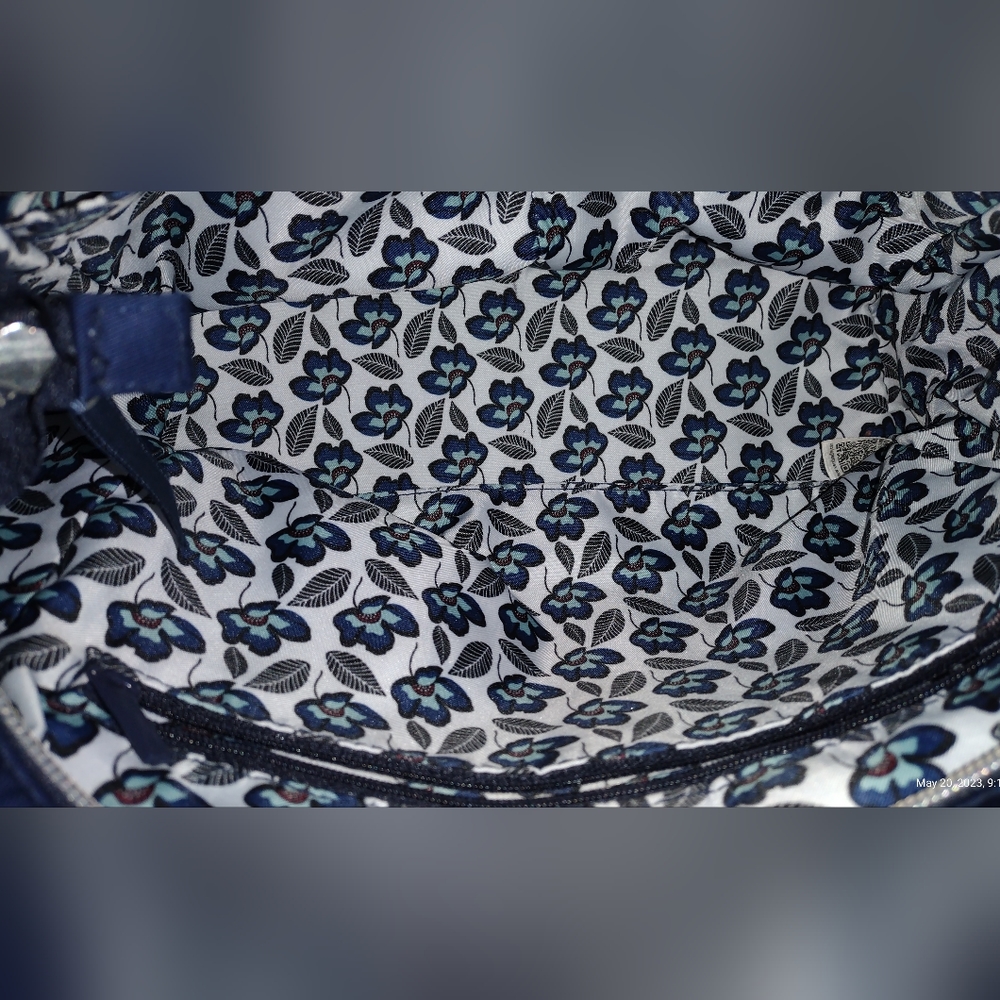 Vera Bradley Navy Blue Quilt Pattern Purse Gem